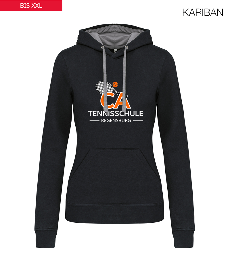 Kariban Damen Hoodie Black Fine Grey "Jacob"