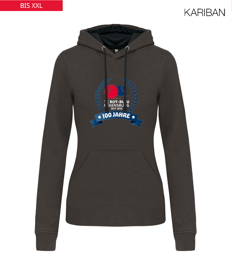 Kariban Damen Hoodie Dark Grey Black "Uwe Frontprint"